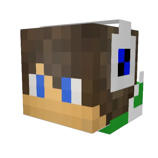 Goalkapper Minecraft avatar head, 3D render