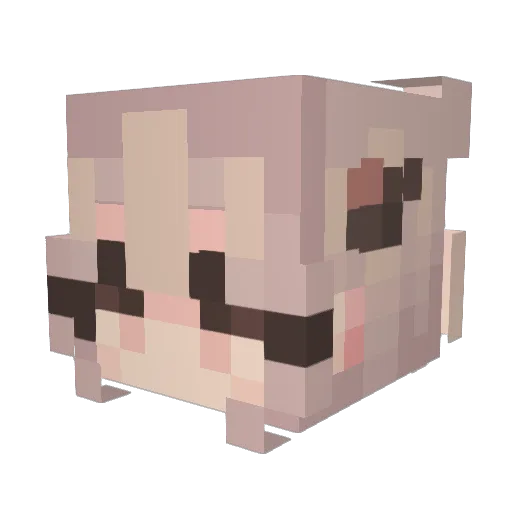 Goash Minecraft avatar head, 3D render