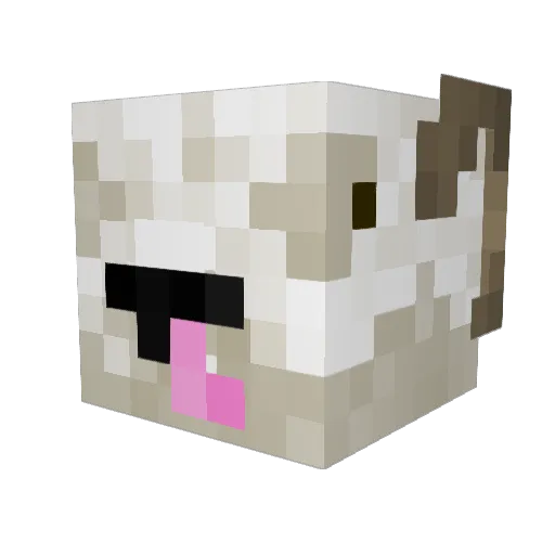 GoatPuddle Minecraft avatar head, 3D render