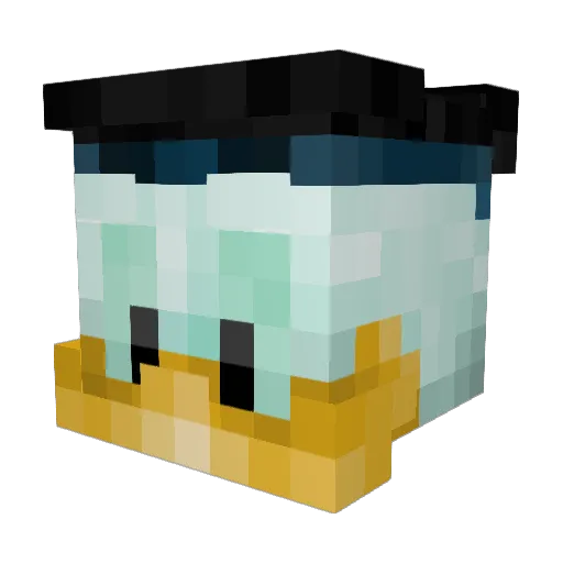 GoatTron Minecraft avatar head, 3D render