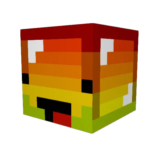 Goat_Large Minecraft avatar head, 3D render