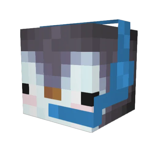 Goatedpenguin Minecraft avatar head, 3D render