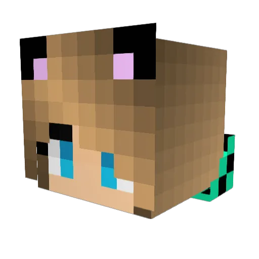 Goatsplz Minecraft avatar head, 3D render