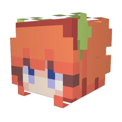 GoatsubaNakano Minecraft avatar head, 3D render