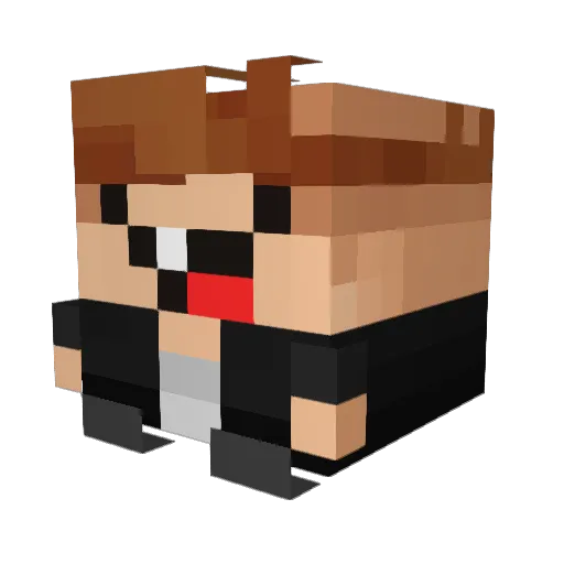 Gobaia Minecraft avatar head, 3D render
