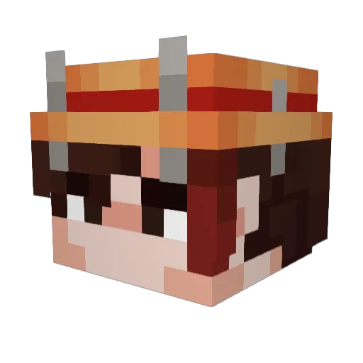 Gobakunari Minecraft avatar head, 3D render