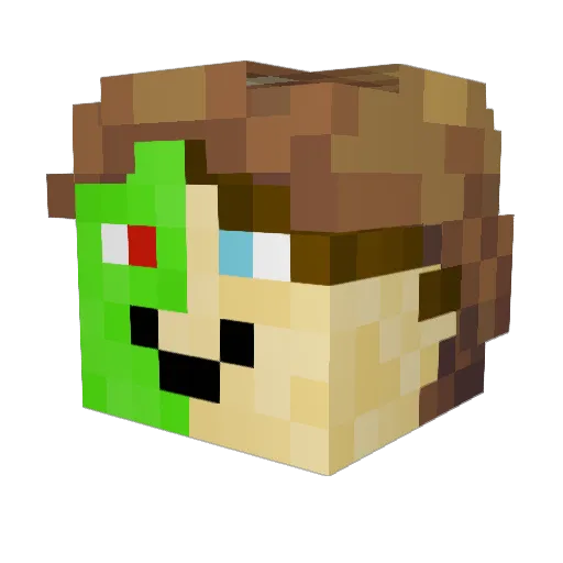 Gobblo Minecraft avatar head, 3D render