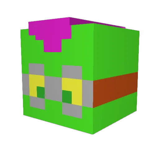 GoblinMachine Minecraft avatar head, 3D render