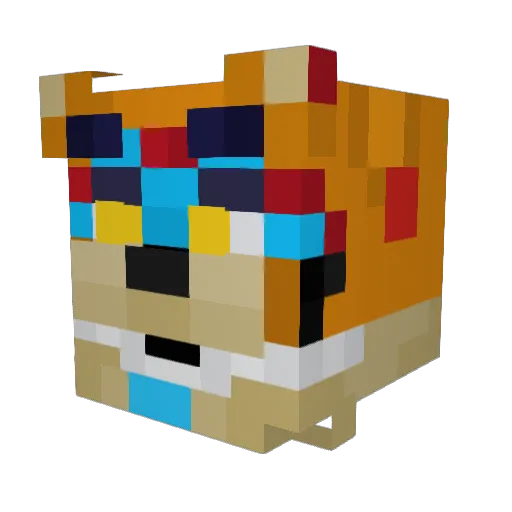 GoblinPoker Minecraft avatar head, 3D render