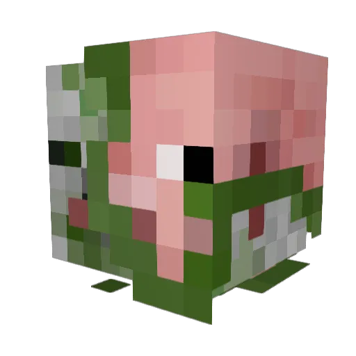 Goblini Minecraft avatar head, 3D render