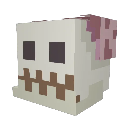 Goblinshark Minecraft avatar head, 3D render