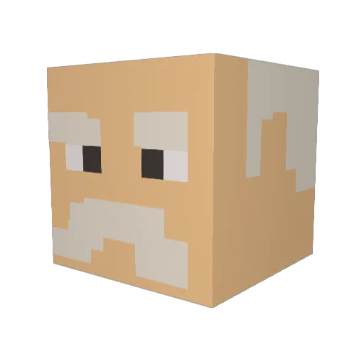 GodFisch Minecraft avatar head, 3D render
