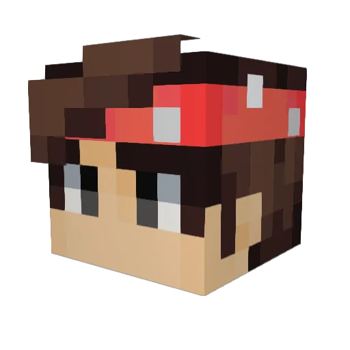 GodHeld Minecraft avatar head, 3D render