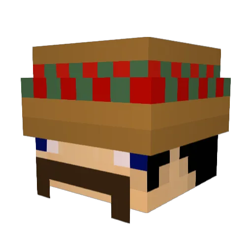 GodInMc Minecraft avatar head, 3D render
