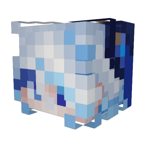 GodWater_Furina Minecraft avatar head, 3D render