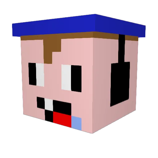 Godbiller Minecraft avatar head, 3D render