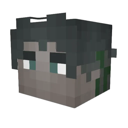 GoddzOfDarkness Minecraft avatar head, 3D render