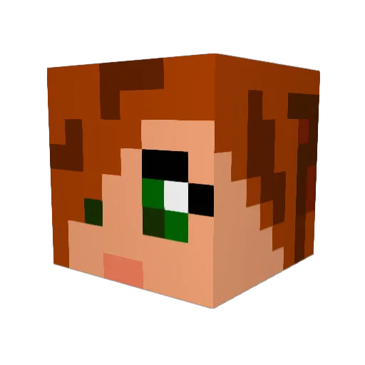 GodsFlower Minecraft avatar head, 3D render