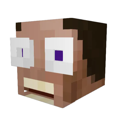Godxrd Minecraft avatar head, 3D render