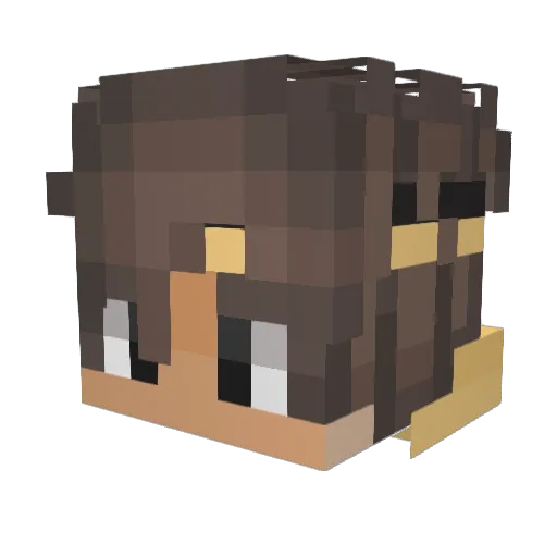 Godyvor Minecraft avatar head, 3D render