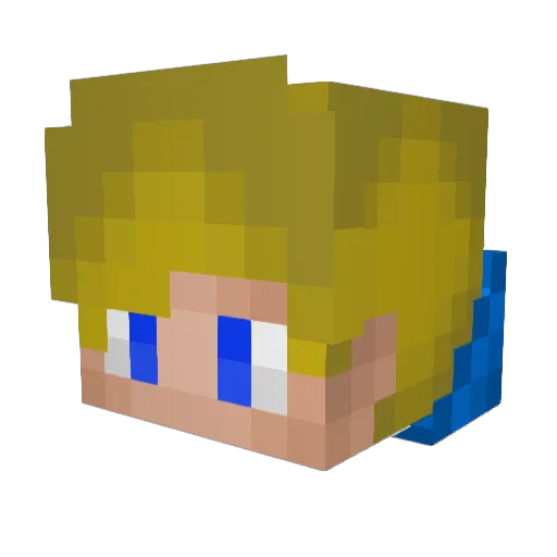 Godzella64 Minecraft avatar head, 3D render