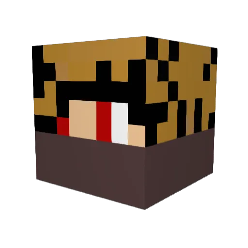 Godzou Minecraft avatar head, 3D render