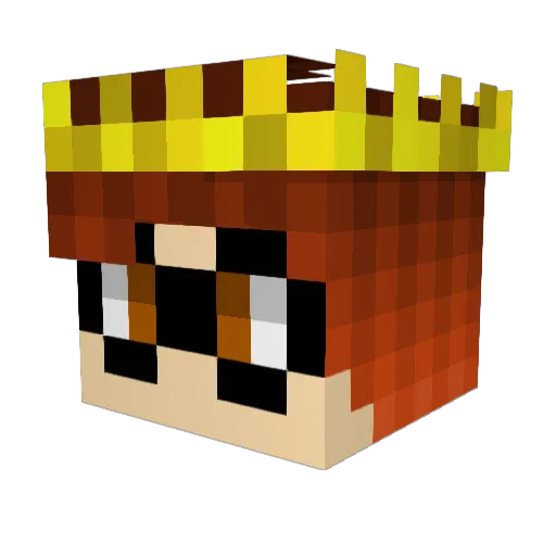 GoedGenoeg Minecraft avatar head, 3D render