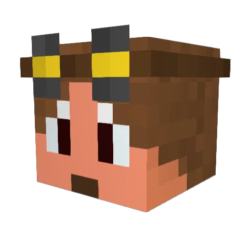 GogglezMC Minecraft avatar head, 3D render