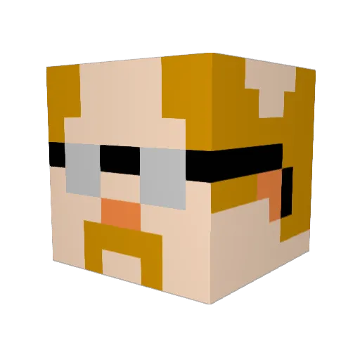 GogoCongo Minecraft avatar head, 3D render