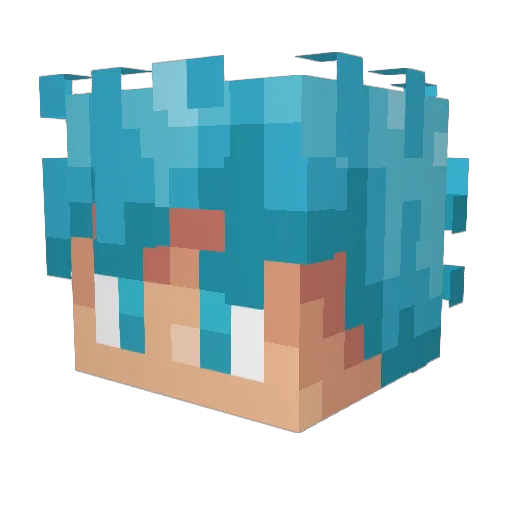 Gogoku Minecraft avatar head, 3D render
