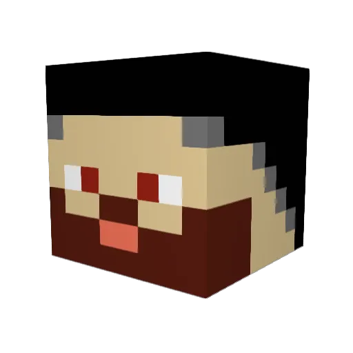 Gohanjs Minecraft avatar head, 3D render