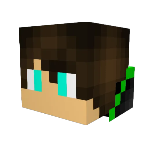 Gohsti Minecraft avatar head, 3D render