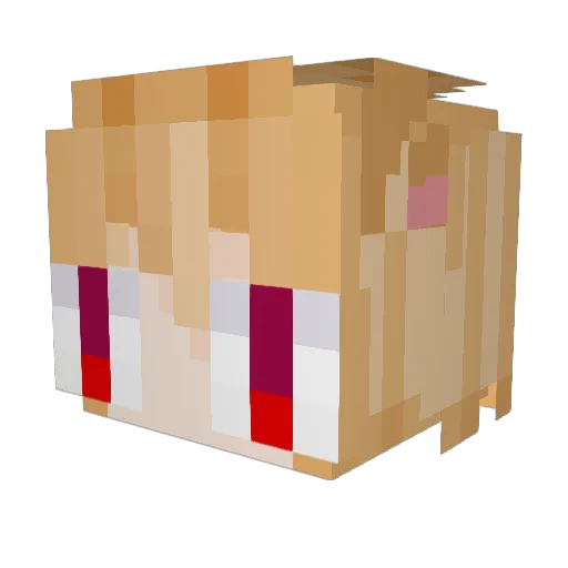 Gohstpaw Minecraft avatar head, 3D render
