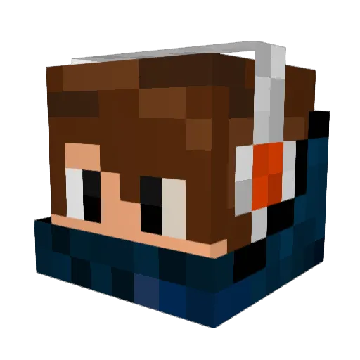 Gojjan Minecraft avatar head, 3D render