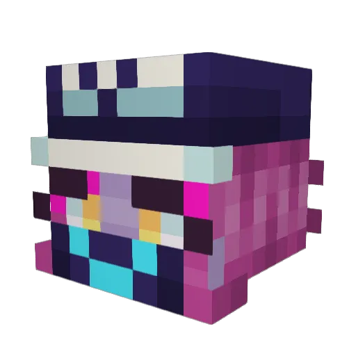 Gokol Minecraft avatar head, 3D render
