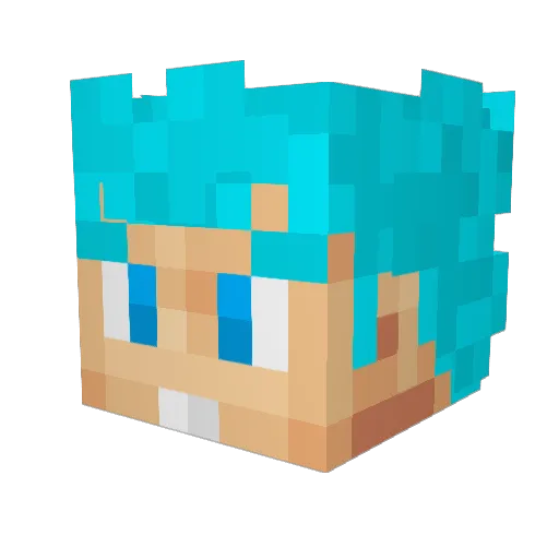 Goku5 Minecraft avatar head, 3D render