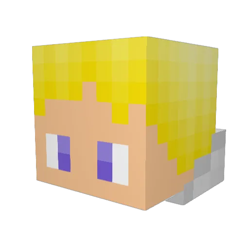 Gokurobo Minecraft avatar head, 3D render