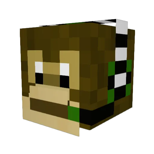 Golalan Minecraft avatar head, 3D render