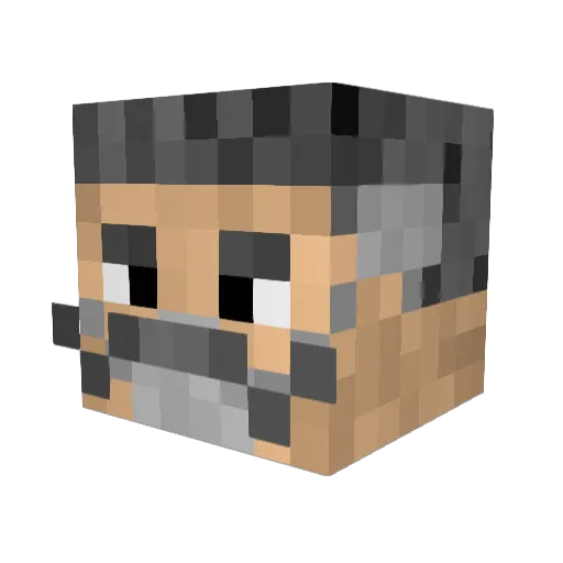 Golani Minecraft avatar head, 3D render