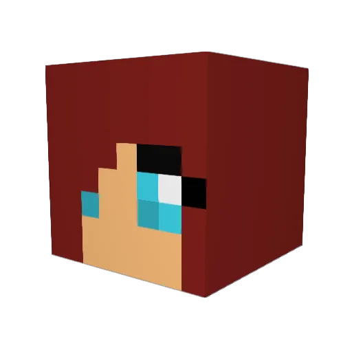 Golbie Minecraft avatar head, 3D render