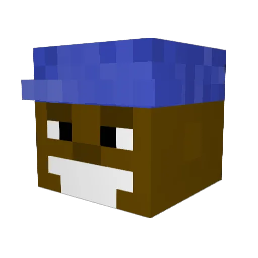 Gold1no Minecraft avatar head, 3D render