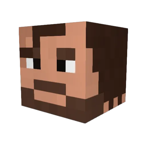 Gold77 Minecraft avatar head, 3D render