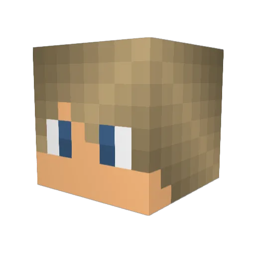 GoldBlocks Minecraft avatar head, 3D render