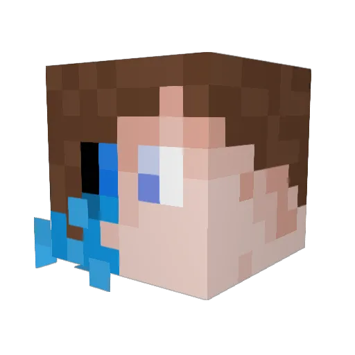 GoldC3ll Minecraft avatar head, 3D render