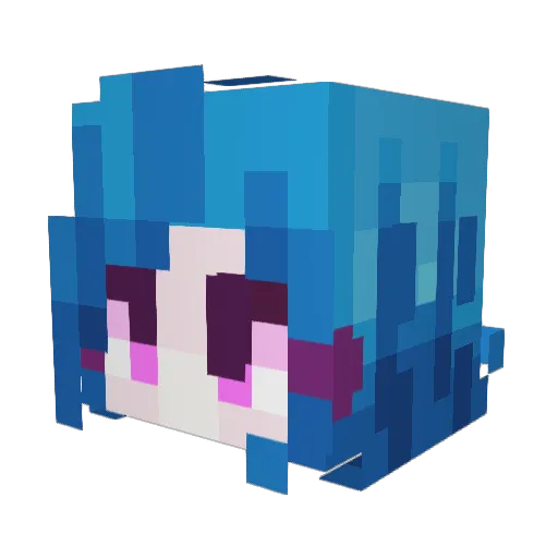 GoldForestBlue Minecraft avatar head, 3D render