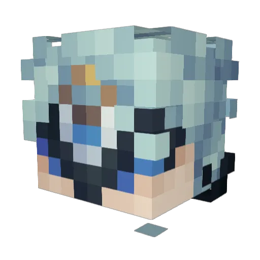 GoldHP Minecraft avatar head, 3D render