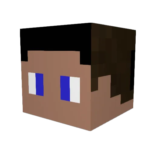 GoldIen Minecraft avatar head, 3D render