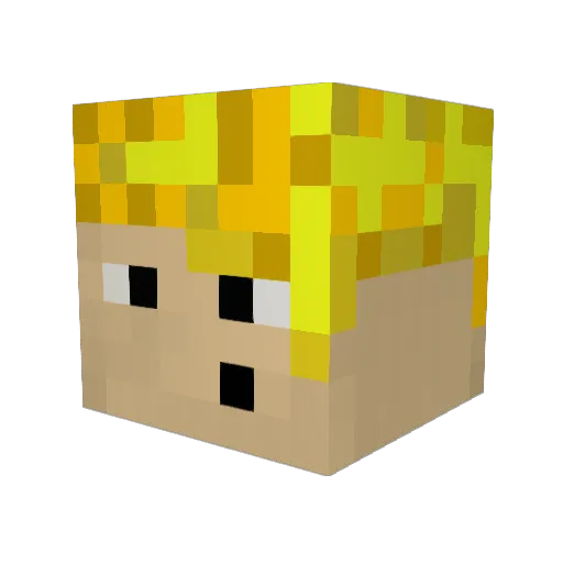 GoldJacket_ Minecraft avatar head, 3D render