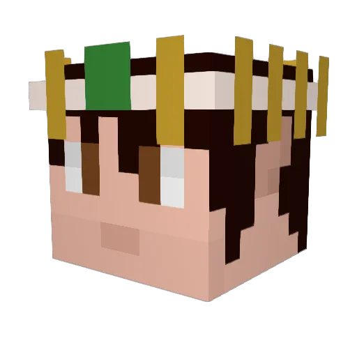 GoldLarosse Minecraft avatar head, 3D render