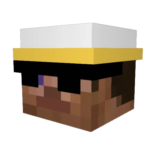 GoldMechFR Minecraft avatar head, 3D render